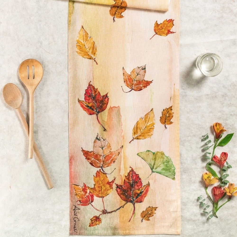 April Cornell Table Runner Autumn Leaves NWT